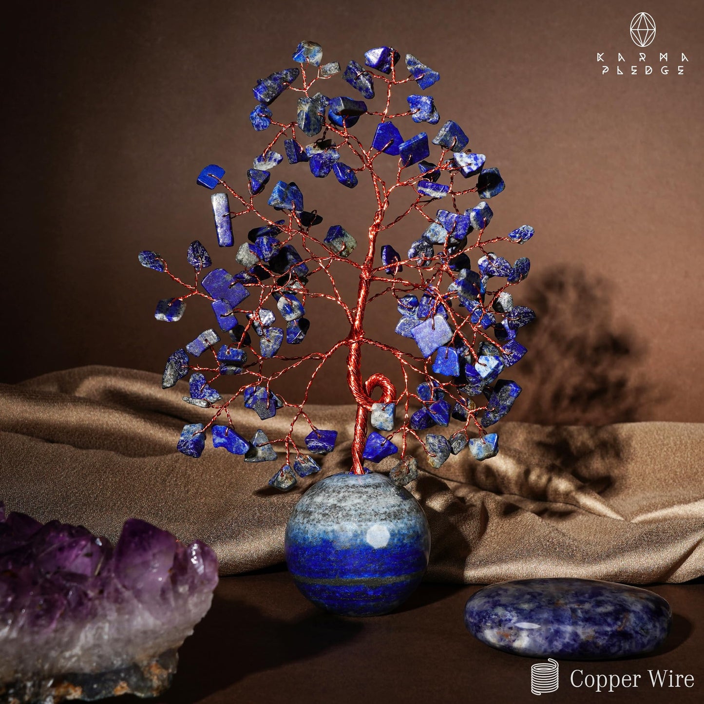 Crystal Tree of Life Home and Office Decor Gifts for Women, Lapis Lazuli Chakra Healing Stones Feng Shui Bonsai Tree for Positive Energy, Money, Good Luck, Christmas Decor, Birthday Gifts for Mom