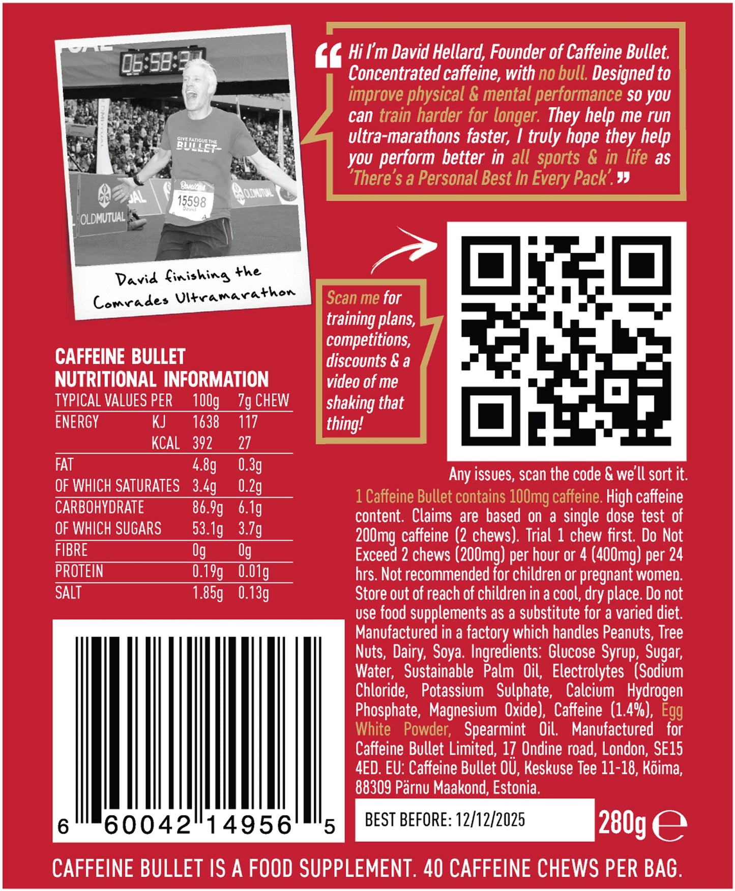 Caffeine Bullet Mint Energy Chews *80 – Faster Boost Than Gels, Tablets and Gum. 100mg per Serving - Sport Science for Running, Cycling, Gaming & Pre Workout Endurance Kick.