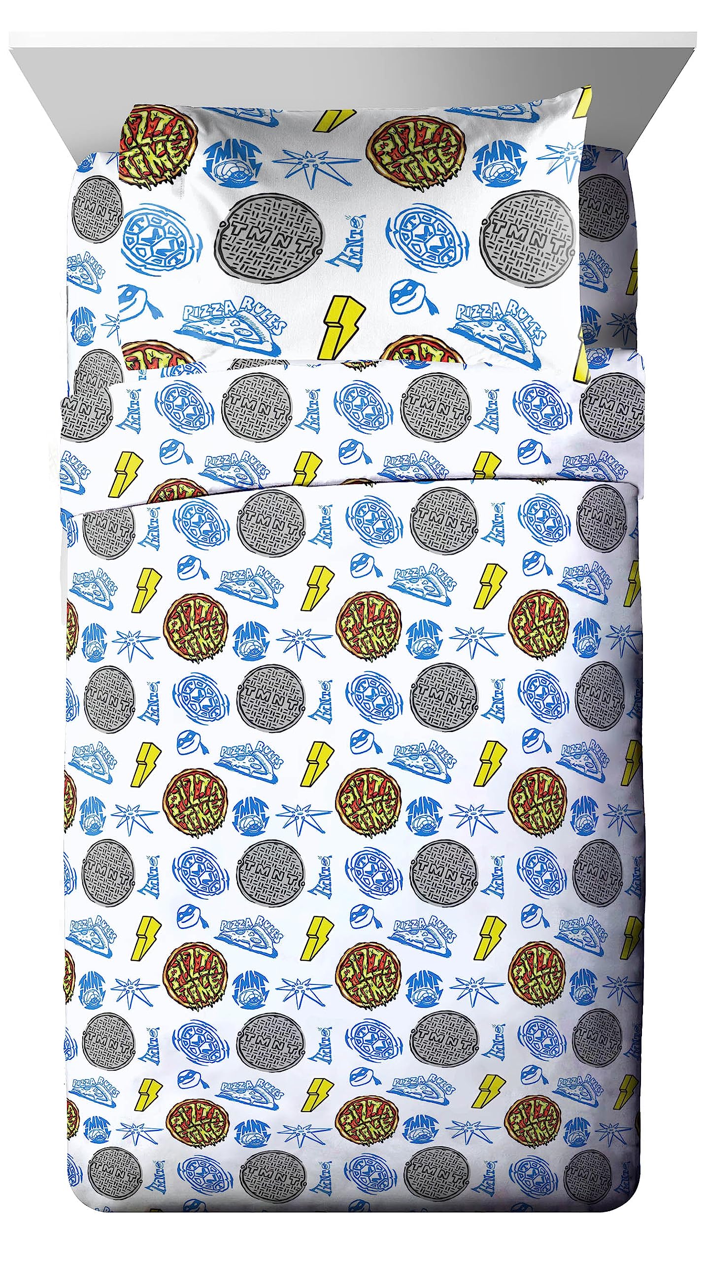 Jay Franco Nickelodeon Teenage Mutant Ninja Turtles Twin Comforter Set - 5 Piece Bedding Includes Sheet Set & Pillow Covers - Super Soft Mutant Mayhem Microfiber Bed Set