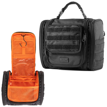 Fitdom Tactical Hanging Toiletry Bag Dopp Kit For Men & Women. Perfect For Travel & Storage for Cosmetic, Clipper, Toothbrush, Shower, Shaving & Grooming Care. Best Overnight Toiletries Organizer Case