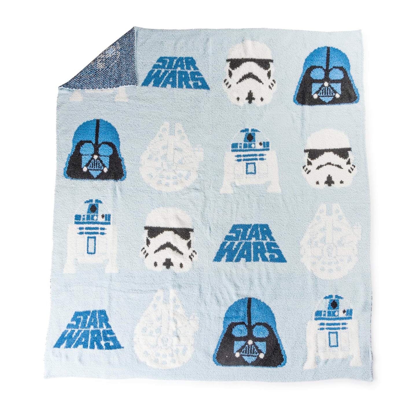 Jay Franco Star Wars Feather Knit Fluffy Throw Blanket - Darth Vader and R2D2 Fuzzy Blanket Measures 50 x 60 inch - Super Soft Lightweight Bedding