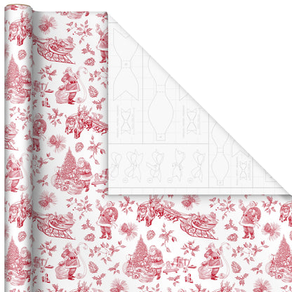 Hallmark Christmas Wrapping Paper Rolls, Holiday Plaid (3-Pack: 120 Sq. Ft. Ttl) Red Toile, Black Buffalo Check, Plaid for Christmas, Birthdays, Weddings, Crafts