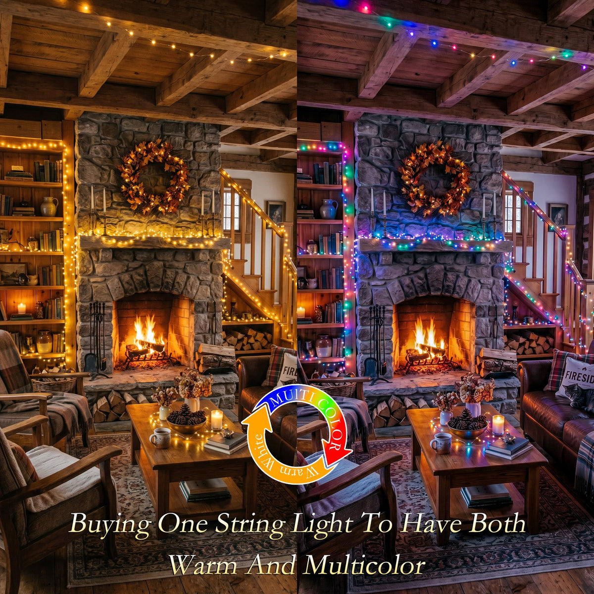 Soagrc 198FT 600 LED Outdoor String Lights Plug in IP67 Waterproof Twinkle Lights with Remote 11 Modes Dimmable Warm White and Multicolor Color Changing for Backyard Summer Wedding Party Christmas
