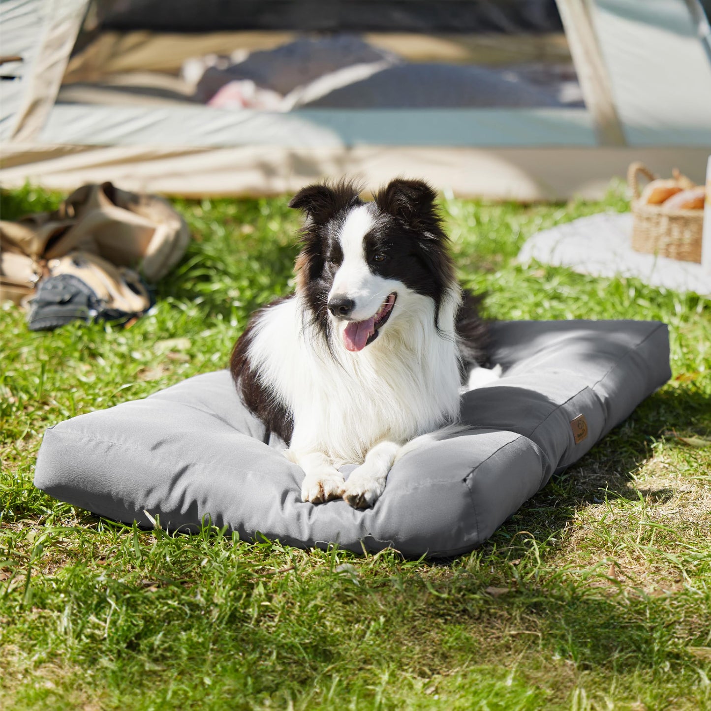 Bedsure Washable Large Dog Bed - 91x68x10cm Flat Dog Bed Mattress with Oxford Fabric, Pet Pillow Cushion for Crate, Water Resistant Dog Mat Outdoor, Grey