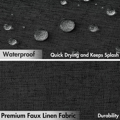 MIULEE 84" Long Scalloped Shower Curtain Linen Textured with 12 Metal Hooks Cute Extra Long Heavy Duty Washable Waterproof Cloth Halloween Shower Curtains with Black Border for Bathroom Hotel,Black