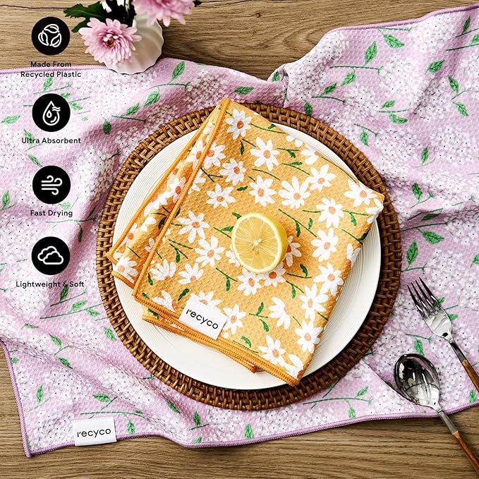 RECYCO Waffle Kitchen Towel Set of 2