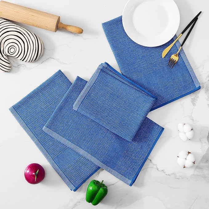 Homaxy Premium Kitchen Towels, Large Cotton Kitchen Hand Towels, Flat and Terry
