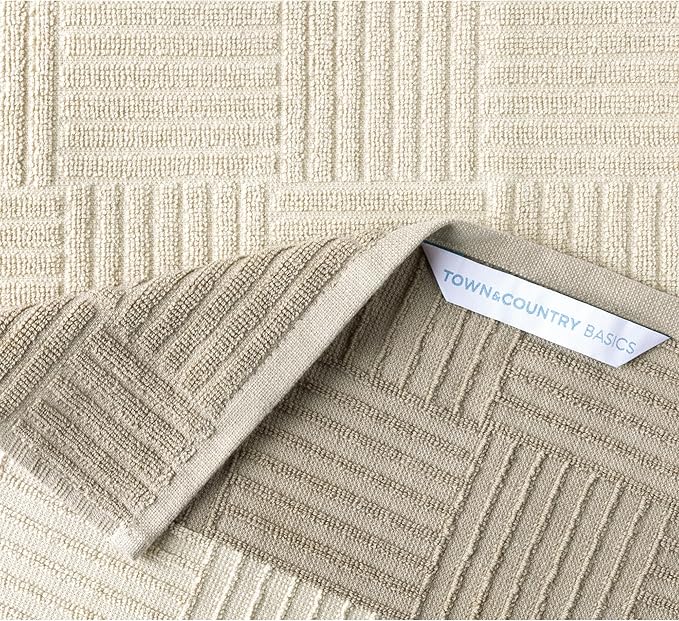 Town & Country Basics Basketweave Antimicrobial Terrycloth Kitchen Towel 4-Pack