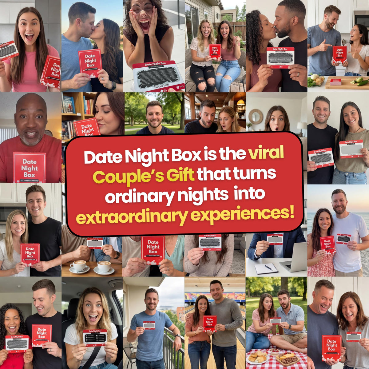 Date Night Box: 52 Fun & Romantic Scratch-Off Date Night Ideas Valentine's Day Gifts for Him, Her, Men, Women, Husband, Wife, Boyfriend, Girlfriend, Couples