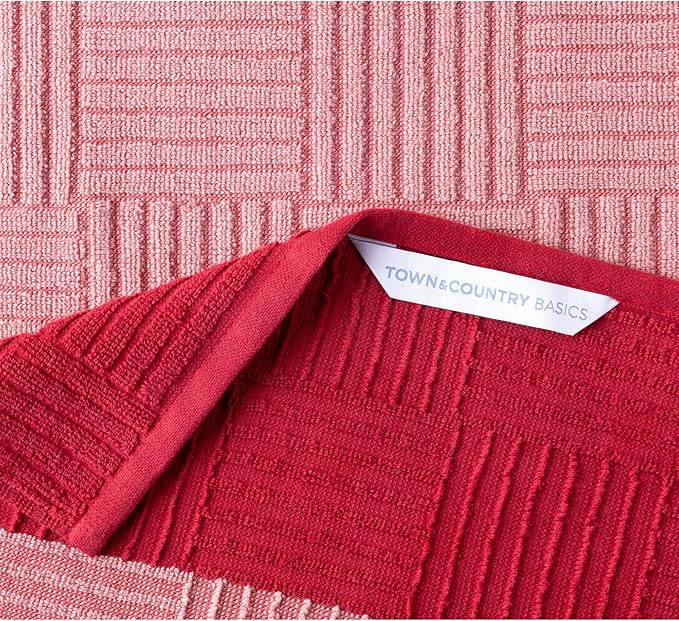 Town & Country Basics Basketweave Antimicrobial Terrycloth Kitchen Towel 4-Pack