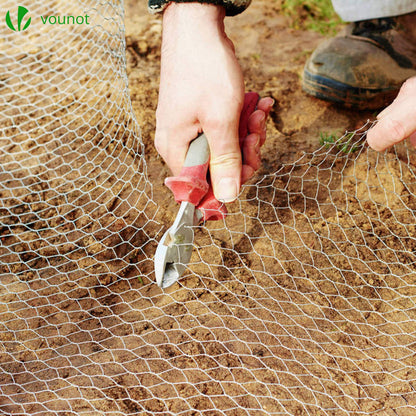 VOUNOT Chicken Wire Mesh Roll, PVC Coated Hexagonal Wire Mesh Fencing, Wire Poultry Netting, 1m x 25m, Hole Size: 13mm, Grey