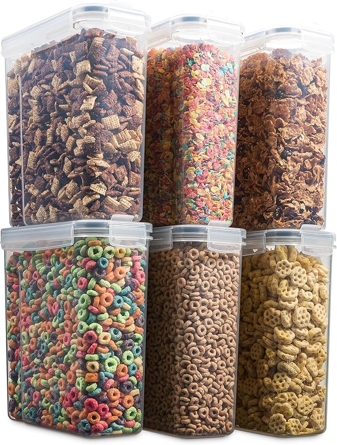 6 Pack Airtight Cereal Food Storage Container
