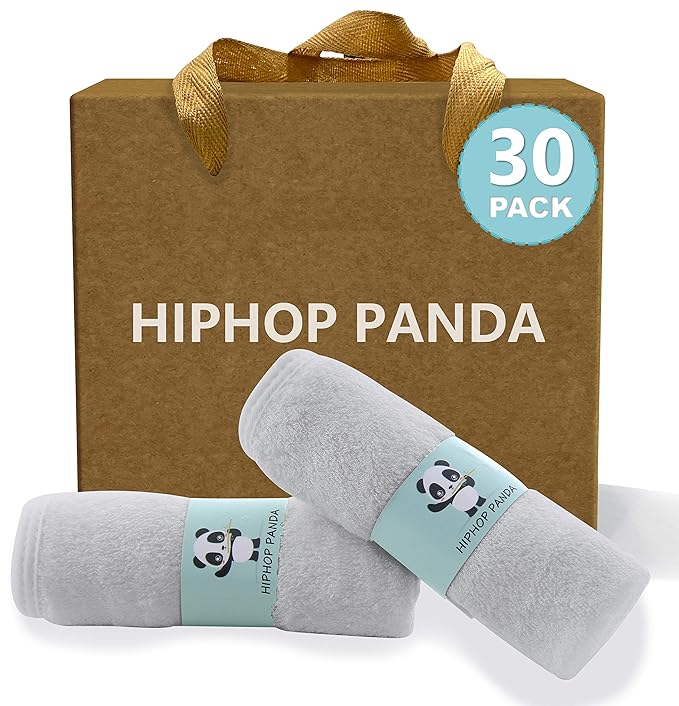 HIPHOP PANDA Baby Washcloths, Rayon Made from Bamboo