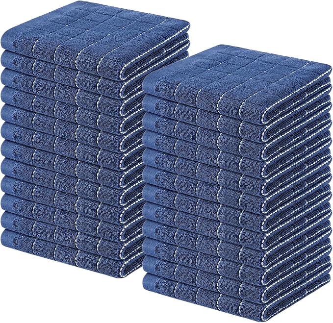 Homaxy 100% Cotton Terry Kitchen Dish Cloths, Ultra Soft and Absorbent Dish