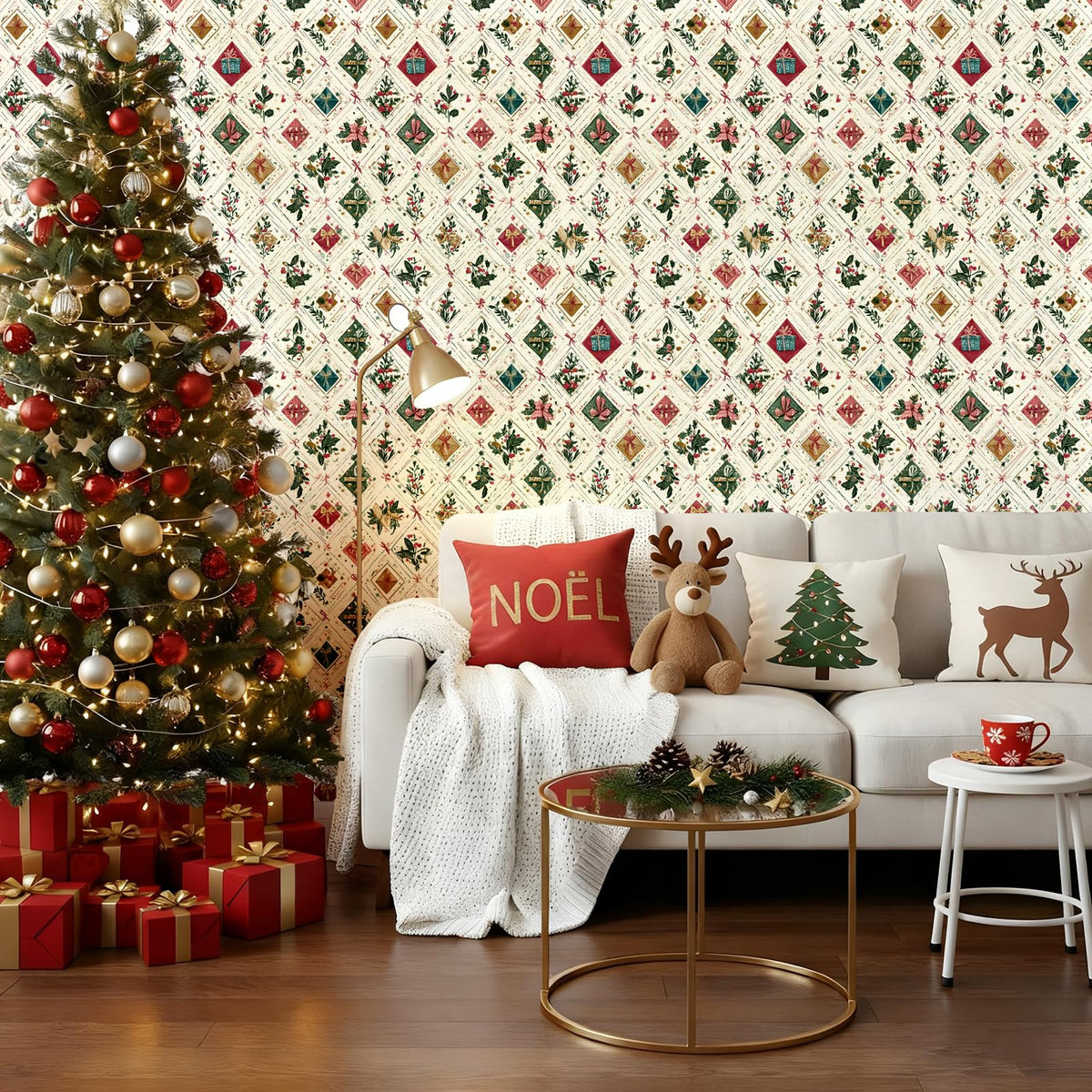 Kitico Peel and Stick Wallpaper – Self Adhesive Wall Paper for Walls, Waterproof Removable Contact Paper Roll for Everyday Home Décor & Christmas Gift Wrap Roll 17.3"x196.8"