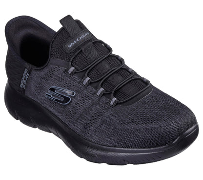 Skechers Men's Summits Key Pace Hands Free Slip-in Sneaker, Black Mesh, 10 UK