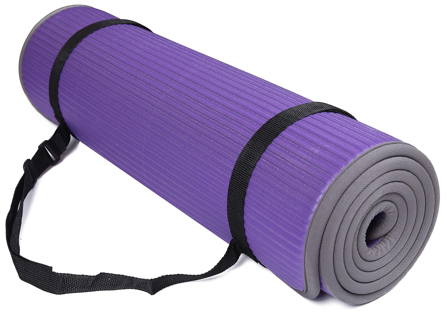 Fitvids All-Purpose 2/5-Inch (10mm) Extra Thick High Density Anti-Slip Exercise Pilates Yoga Mat with Carrying Strap, Multiple Colors