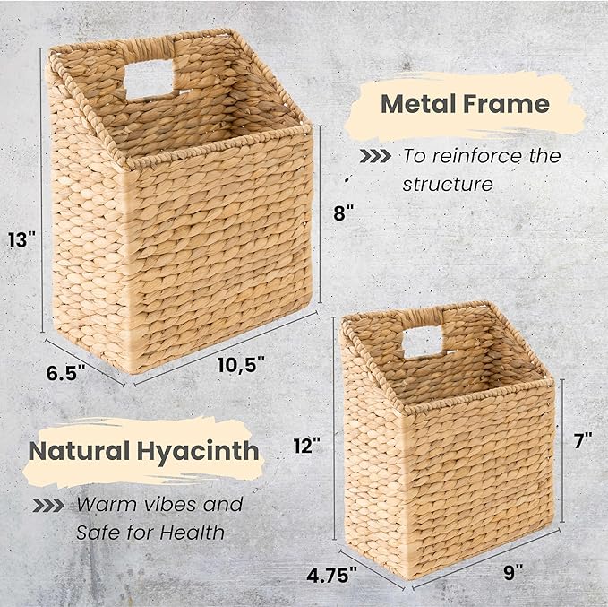 KOLWOVEN Wicker Hanging Storage Baskets, Mail Baskets
