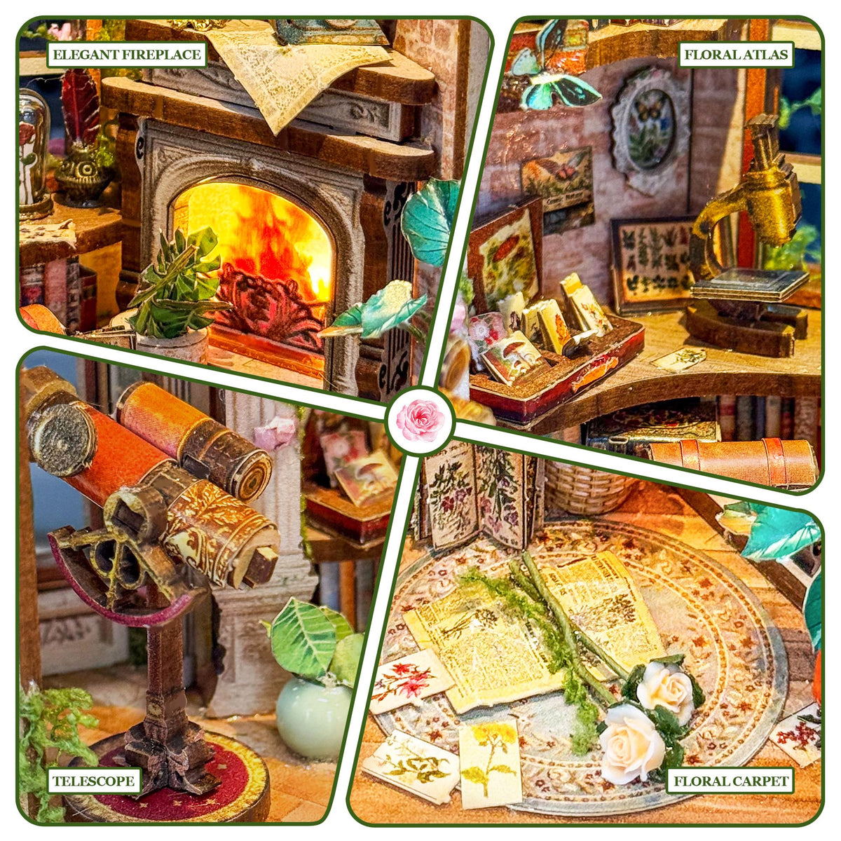 JOINCON DIY Miniature House Kit,Tiny House Castle Shape Flower Room DIY Dollhouse Miniature Kit for Adults Teen 3D Wooden Craft Mini Model Kit, Gifts Home Decor- Dreamland Floral Studio (SQ-66)