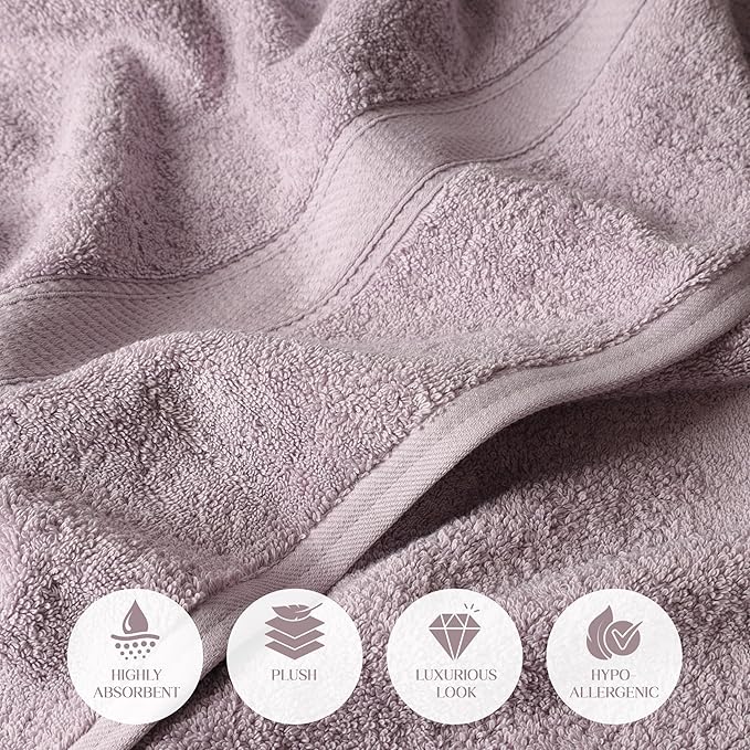SUPERIOR Egyptian Cotton Pile Bath Towel Set of 2, Ultra Soft Luxury Towels