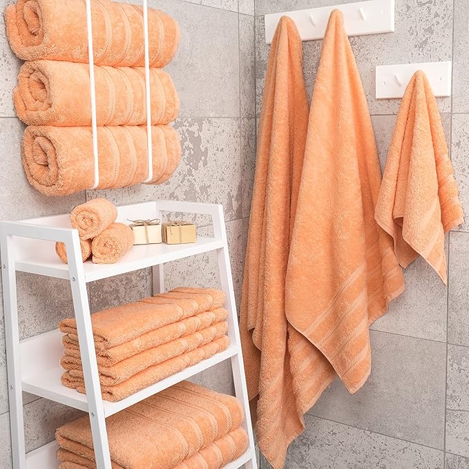 American Soft Linen Luxury 4 Piece Bath Towel Set, 600 GSM 100% Cotton Turkish