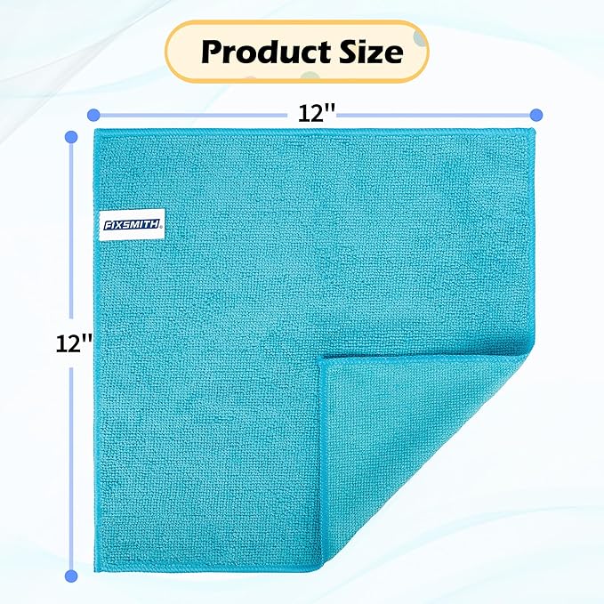 FIXSMITH Microfiber Cleaning Cloth, 50 Pack Cleaning Rags, Cleaning Towels