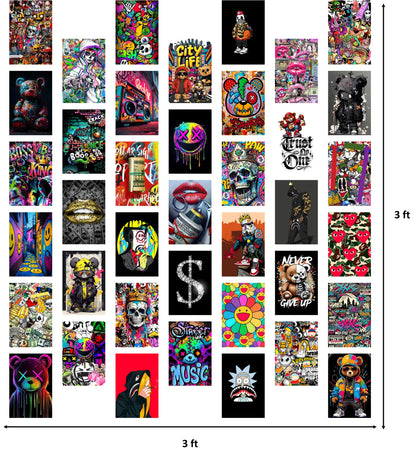 Libemz, 50 Pcs Hypebeast Aesthetic Wall Collage Kit - 4x6 inches - Hypebeast Room Decor, Aesthetic Wall Collage Kit Cool Posters Prints for Teen Boys Men Guys Girls Room Bedroom Dorm Decor, Posters for Room Aesthetic, Cool Posters (Hypebeast)