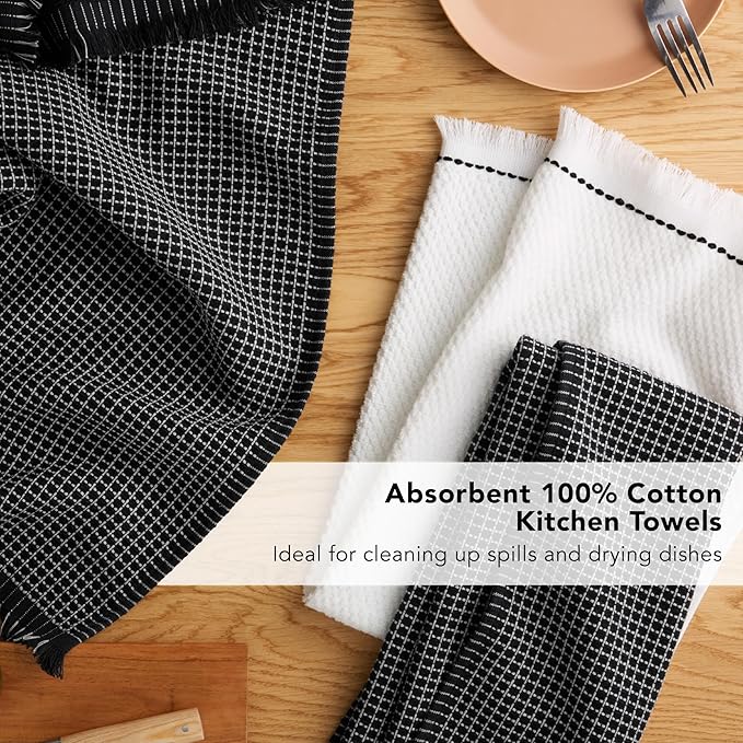 KitchenAid Gourmet Series Gridlines Kitchen Towels 3-Pack Set, 100% Cotton