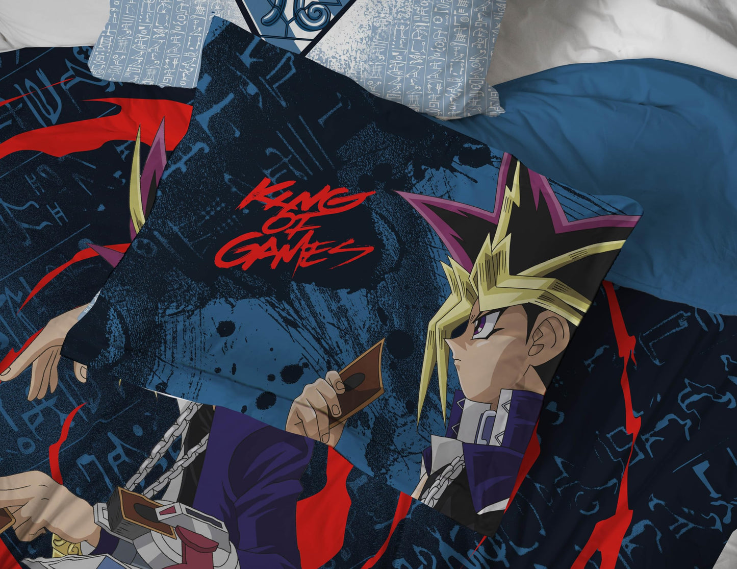 Jay Franco Yu-Gi-Oh! Twin Size Comforter Set - 5 Piece Bedding Includes Sheet Set & Pillow Covers - Super Soft Cozy Bedding