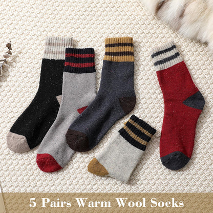 Tavaleu Wool Socks for Women - Winter Soft Thick Warm Socks Vintage Crew Boot Sock Casual