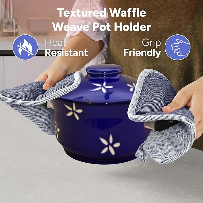 Casa Platino Silicone Oven Mitts & Potholders, 4-Piece – Pot Holders and Oven