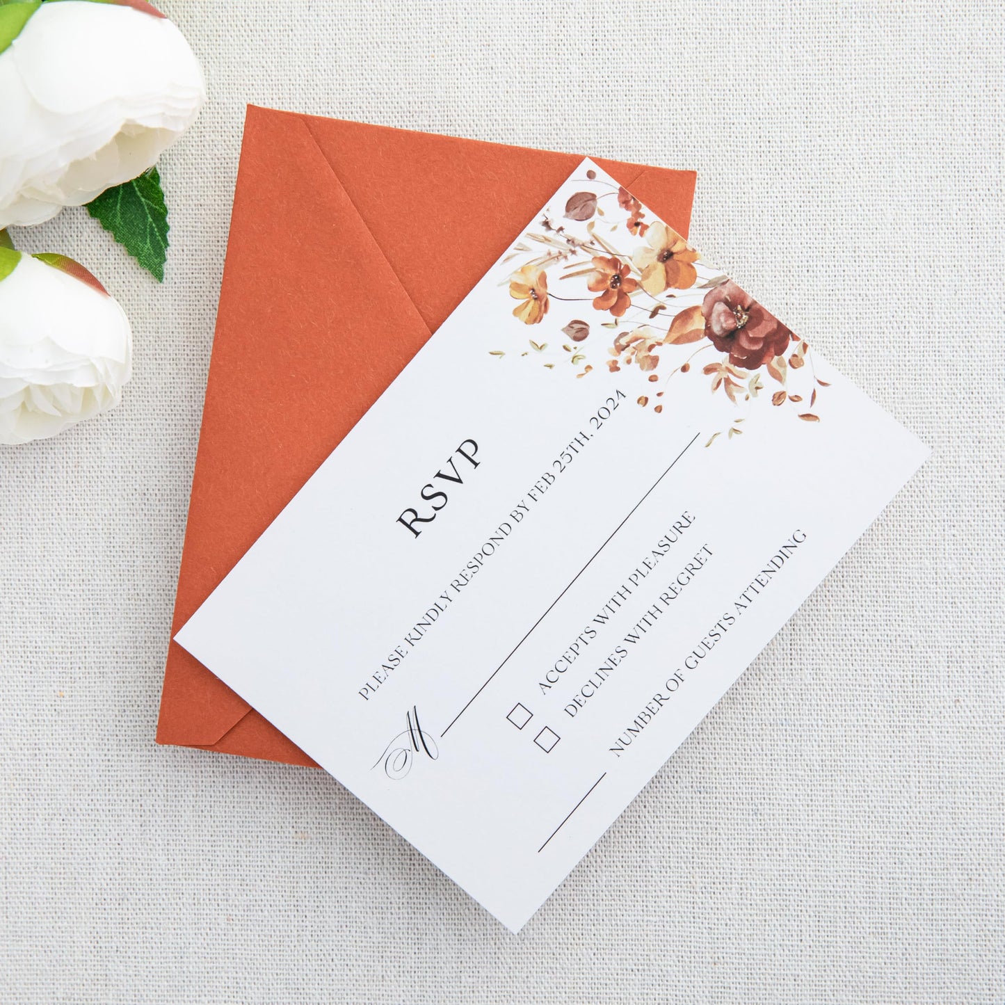 PONATIA 50 Pack A1 Envelopes, 3.62 x 5.2'' Burnt Orange Envelopes Perfect for Weddings Cards, RSVP Cards, Response Cards, Baby Showers, Thank You Notes, Photos and any 3.5x5" inserts
