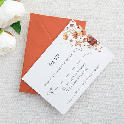 PONATIA 50 Pack A1 Envelopes, 3.62 x 5.2'' Burnt Orange Envelopes Perfect for Weddings Cards, RSVP Cards, Response Cards, Baby Showers, Thank You Notes, Photos and any 3.5x5" inserts
