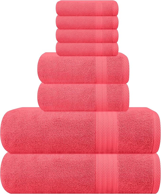 GLAMBURG Ultra Soft 8-Piece Towel Set