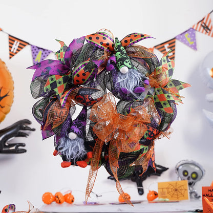MEEDEE Halloween Wired Ribbon - 6 Rolls, 36 Yards, Black & Orange, Buffalo Plaid & Pumpkin Designs for Wreaths