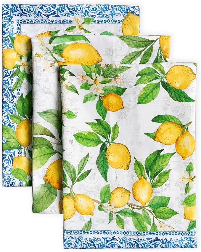 Maison d' Hermine Kitchen Towels Set of 3 100% Cotton 27.50" x 20" Reusable