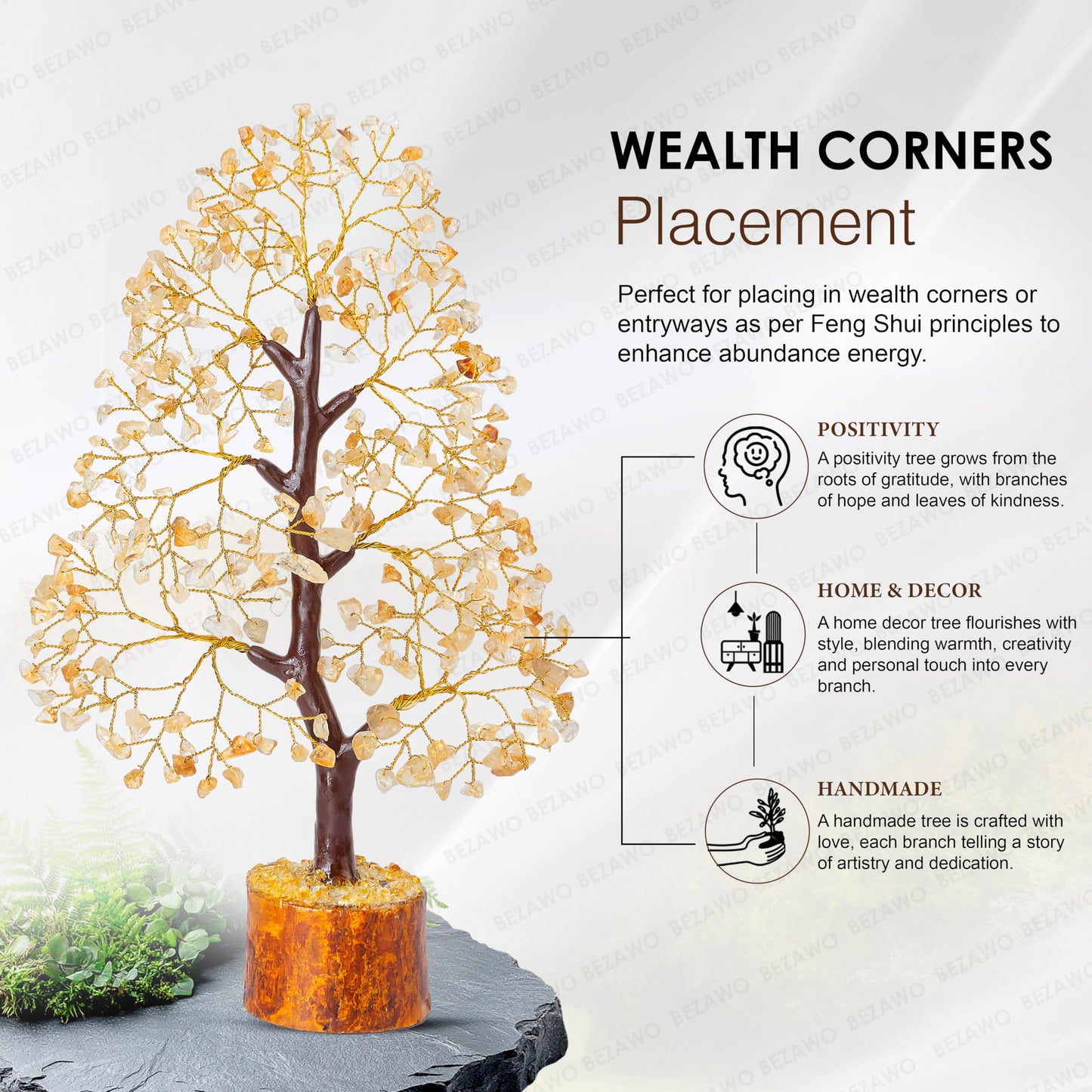 Crocon® Citrine Crystals Tree, Gifts, Birthday Gifts for Women, House Warming Gift New Home Decor, Healing Crystals Spiritual Present, Mom Birthday Gift Her, Decor, Gemstones Money Tree Positivity