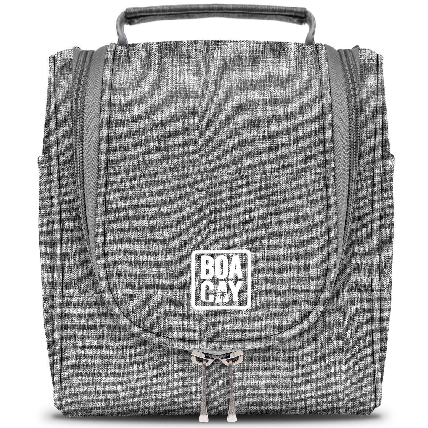 BOACAY Small Hanging Travel Toiletry Bag for Women & Men, Makeup Bag, Shower & Wash Bag, Organiser Kit for Cosmetics, Essentials, Travel Accessories (S) Quartz Gray