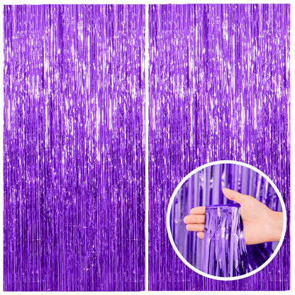 2 Pack Pink Backdrop Party Decorations Tinsel Curtain Party Backdrop Foil Fringe Birthday Decorations Photo Booth Streamer Backdrop Pink Theme Bachelorette Graduation Decor