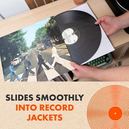 100x 12 Inch Anti Static Inner Vinyl Record Sleeves | Audiophile Poly Lined Plastic Protective Album LP Sleeve | Replaces Paper Sleeves & Fits Inside Cardboard Inners | Archival Quality Triple Ply