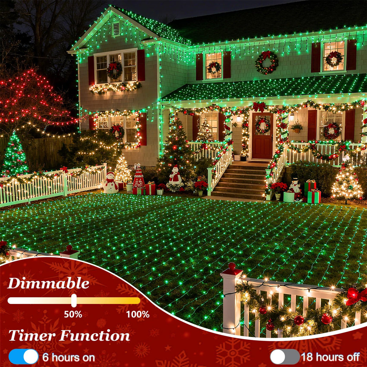300 LED Christmas Tree Lights, St Patrick's Day Decorations Lights Indoor with Timer Memory & Dimmable & 12 Modes, 75FT Fairy String Lights for Outside Home Patio Party Easter Halloween, Green