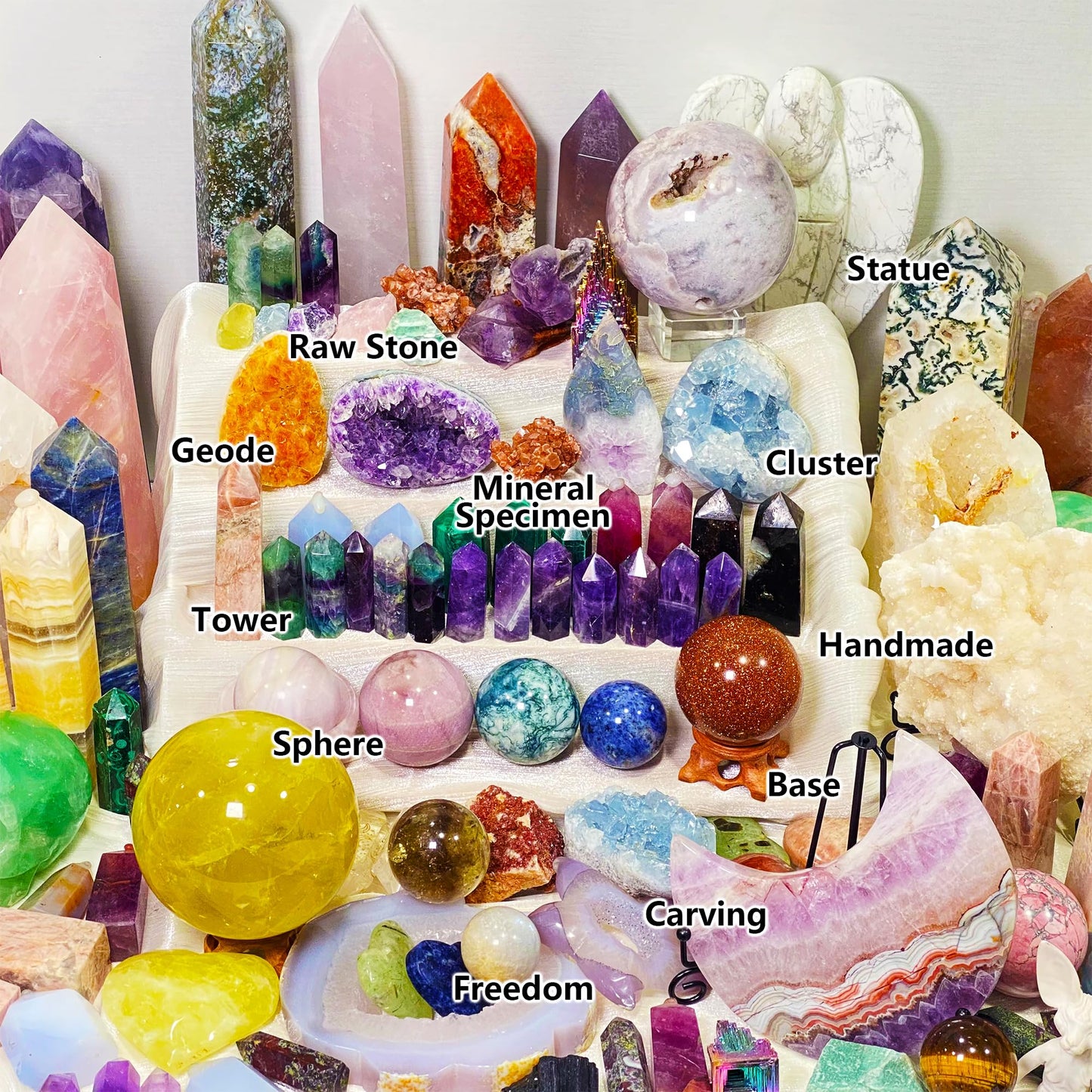 CrystalHola 4lb Mystery Crystal Box, Randomly Selected with Polished Natural Crystal for Home Office Decoration, Birthday Gifts