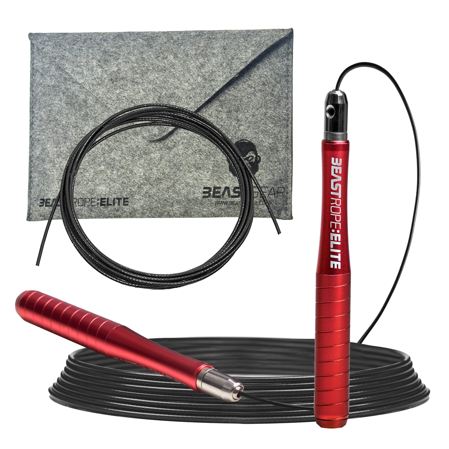 Beast Gear Jump Rope for Men and Women - Built for Speed, Premium Aluminium Jumping Rope for Advance Fitness - Boxing, MMA, HIIT, Strength Training & Double Unders