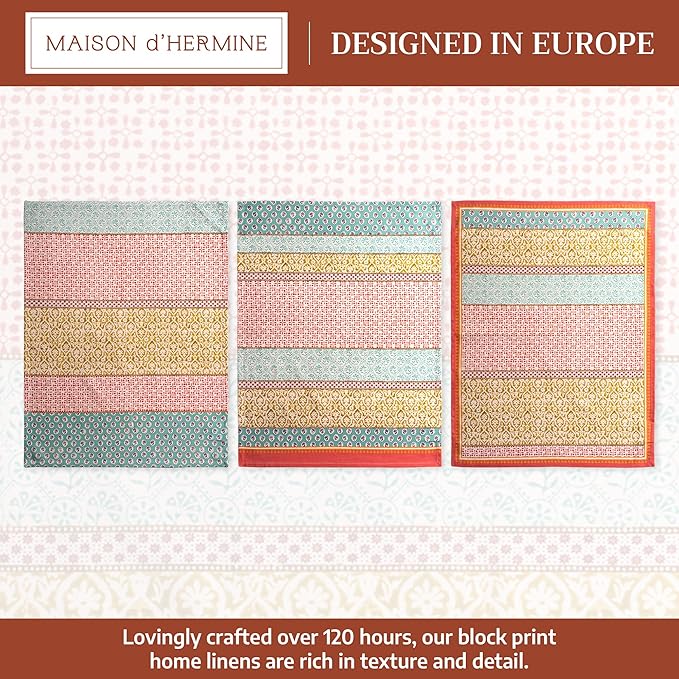 Maison d' Hermine Kitchen Towels Set of 3 100% Cotton 27.50" x 20" Reusable