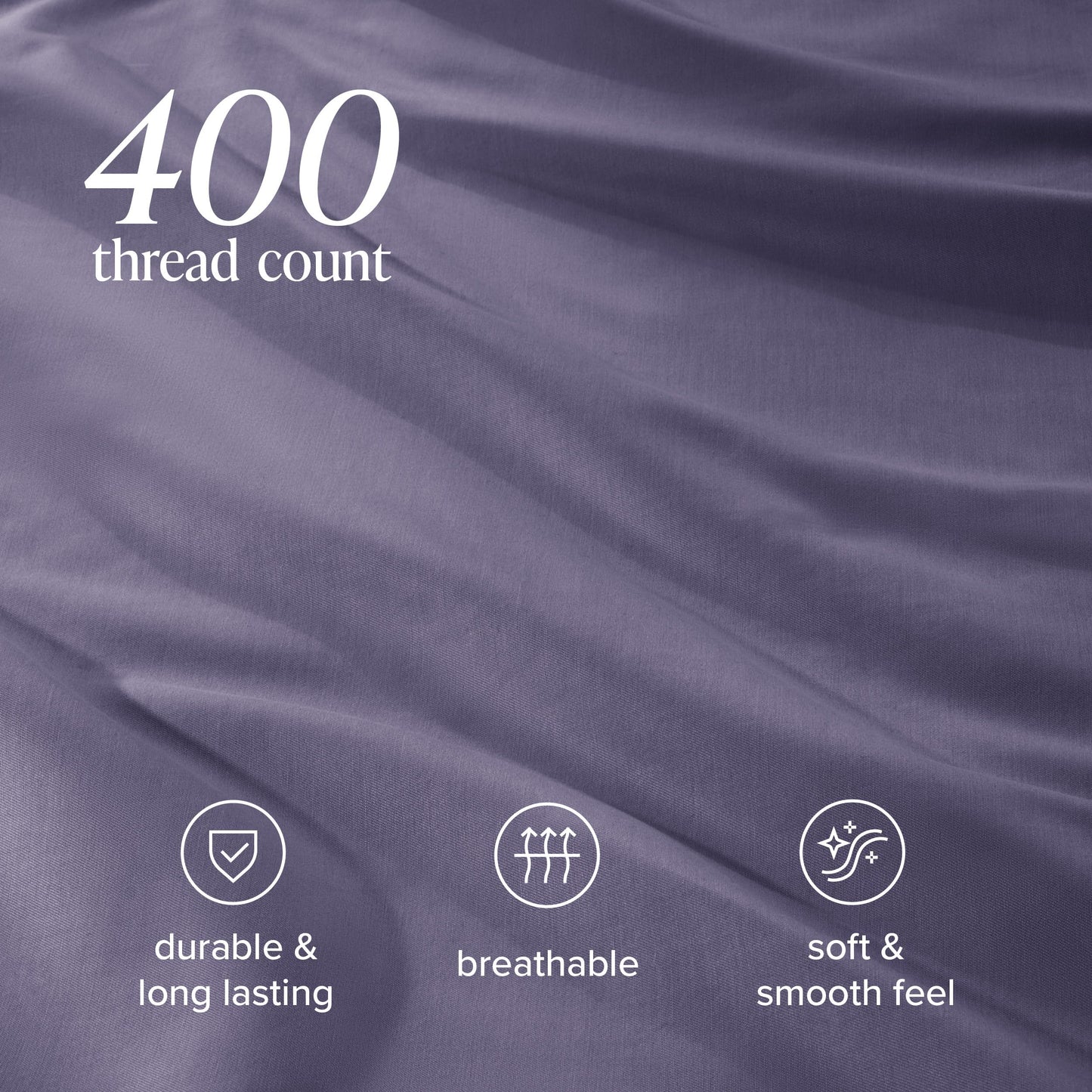 Bare Home 100% Organic Cotton Sateen Fitted Sheet - 400 Thread Count - Smooth Sateen Weave - Breathable & Cooling - Hotel Luxury - Durable Fitted Sheet - Deep Pocket (King, Dusty Purple)