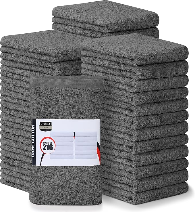 Utopia Towels Kitchen Bar Mops Towels, 100% Cotton Super Absorbent Grey
