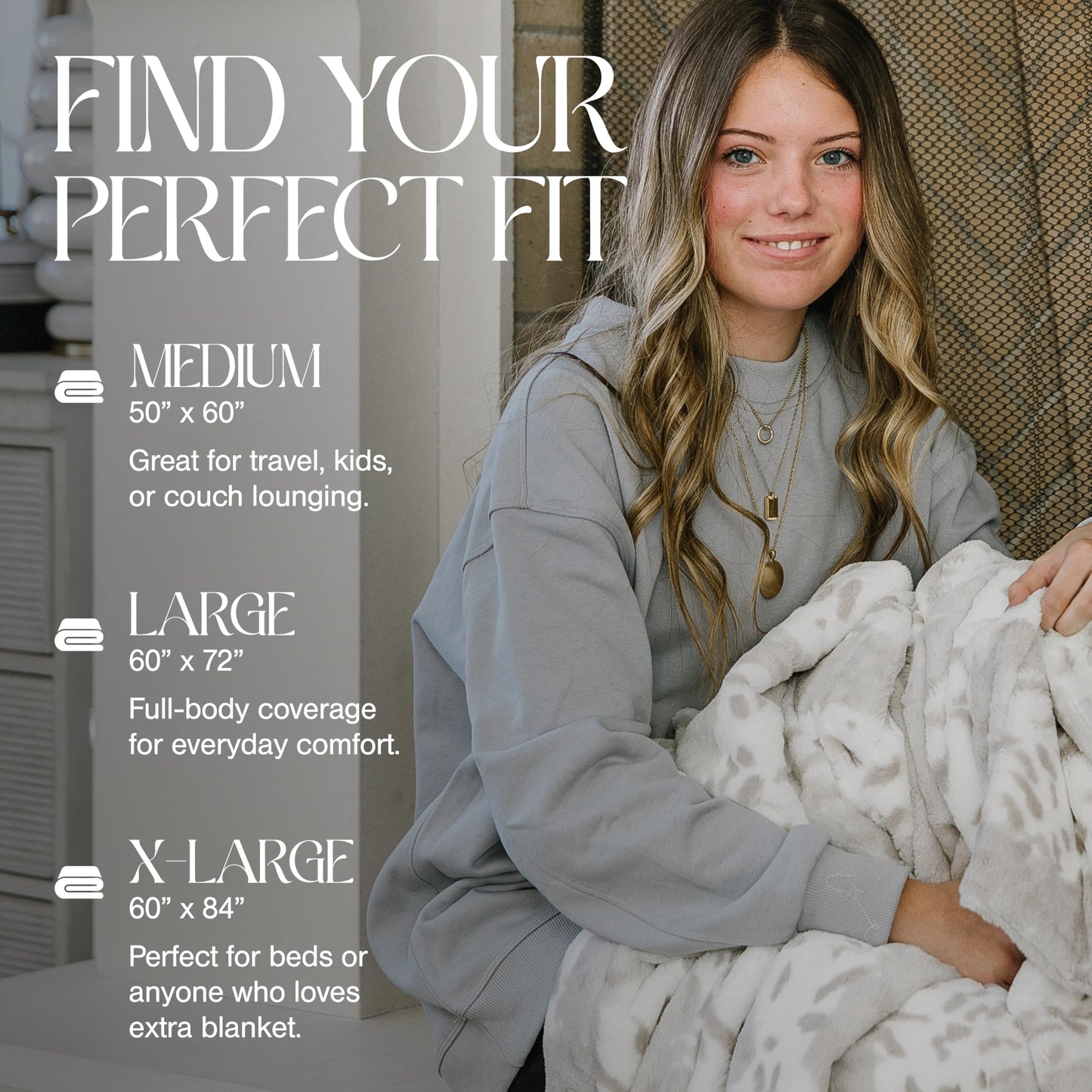 Minky Designs Arctic Lynx Minky Blanket – Ultra Soft Faux Fur Throw Blanket for Couch, Bed & Home – Fluffy, Warm & Luxurious – Posh Collection (Large, 60x72)