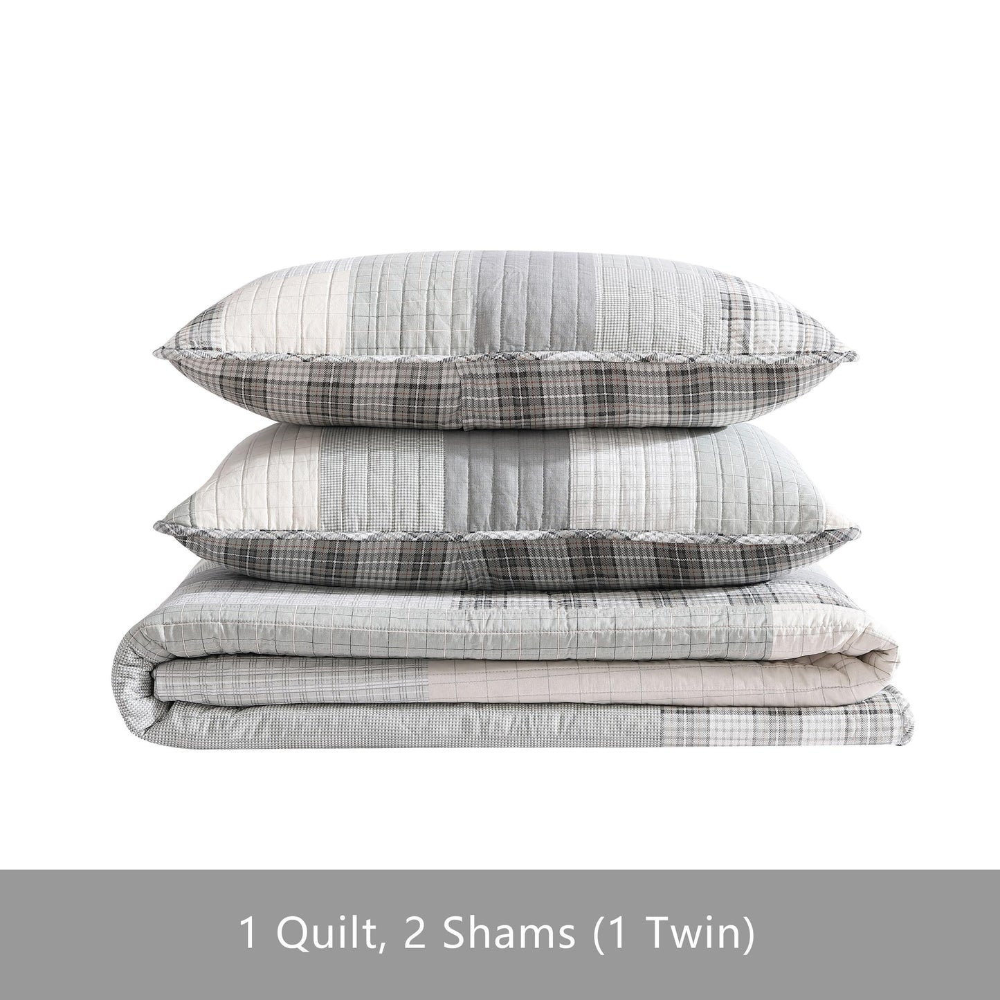 Eddie Bauer - Queen Quilt Set, Cotton Reversible Bedding with Matching Shams, Home Decor for All Seasons (Fairview Grey, Queen)