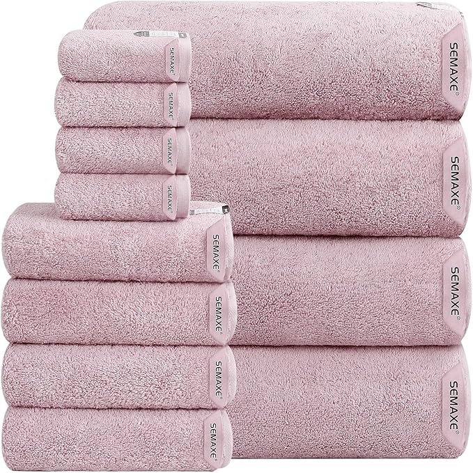 SEMAXE 12-Piece Family Bathroom Towel Set