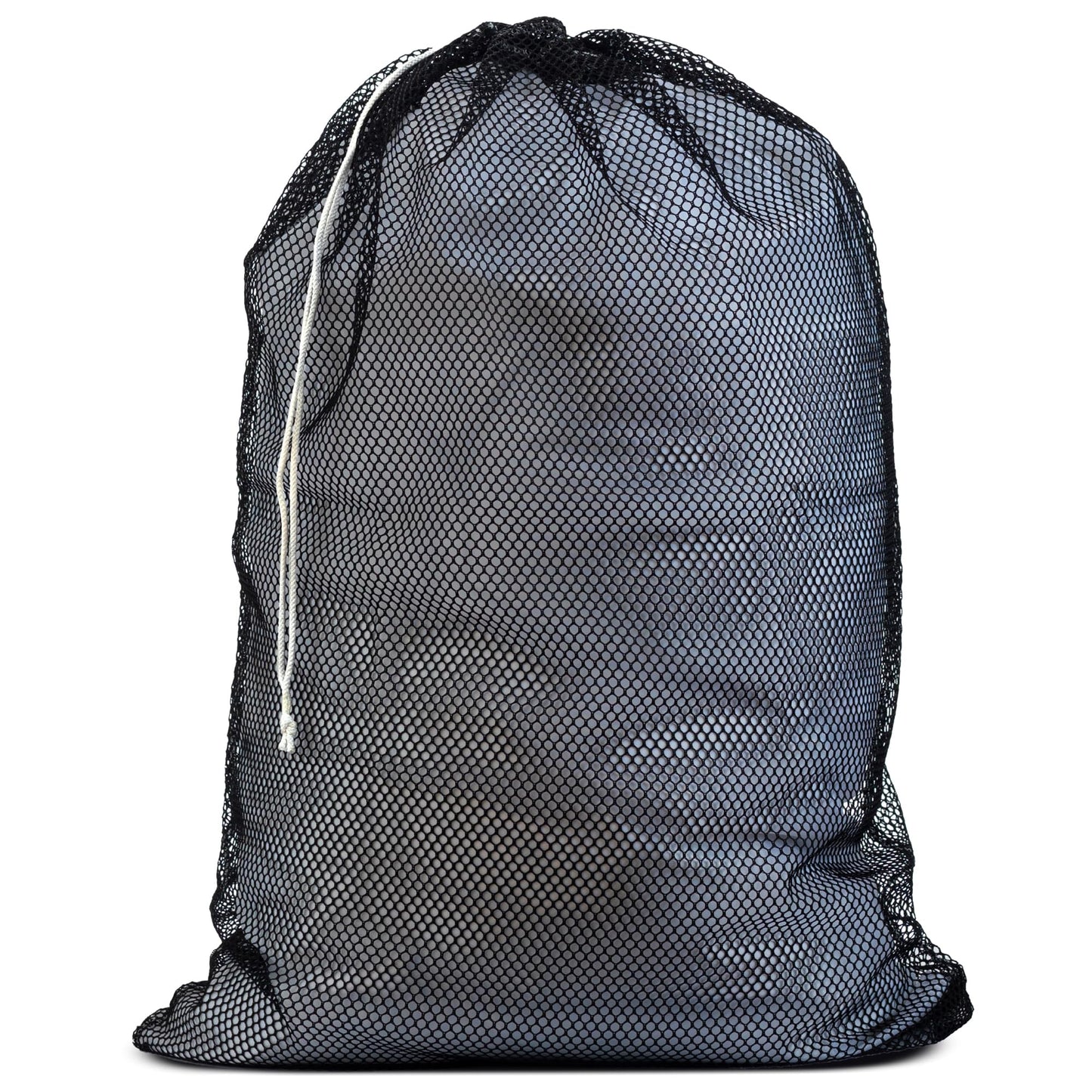 Mesh XL Laundry Bag - Large 24" x 36" - Durable, Machine Washable with Secure Drawstring Closure - Perfect for College Dorms, Laundromats, Apartments (Black)